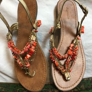 Peach strappy sandals